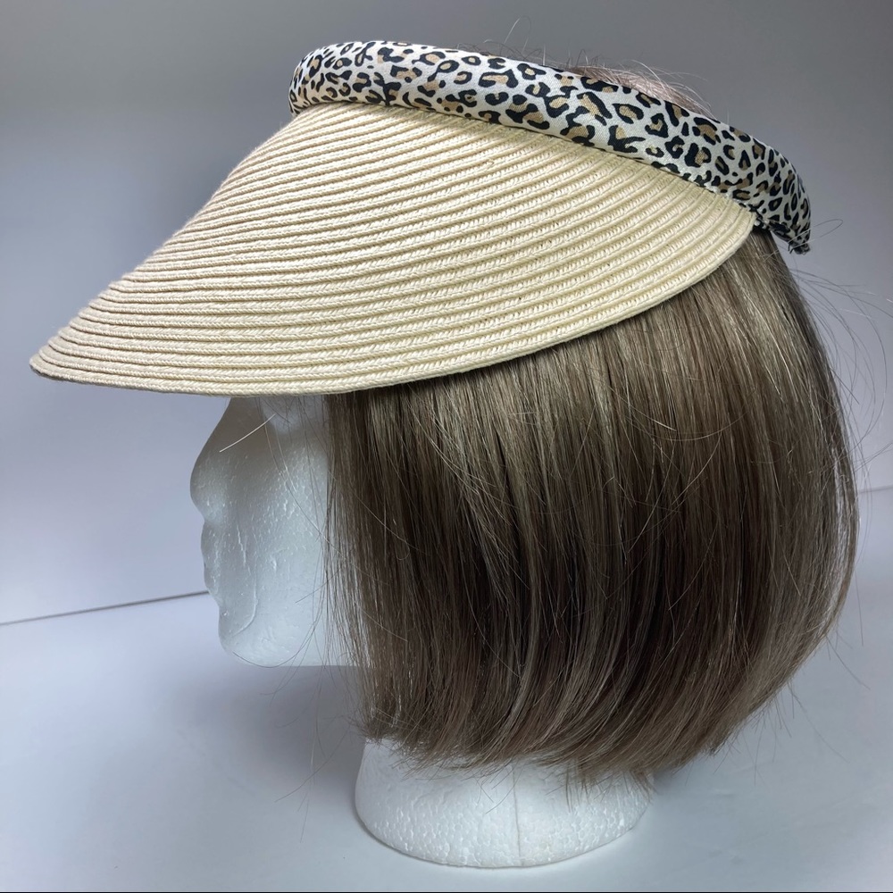 HBY Miami Straw Cheetah Sun Visor NWOT